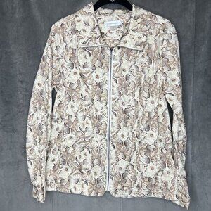 Christopher & Banks Jacket Medium‎ Zip Up Brown Tan Overshirt Shacket